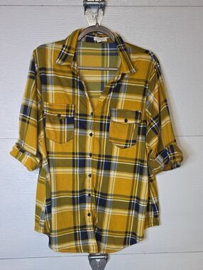 paper tee Mustard Yellow Plaid Button-Down Shirt